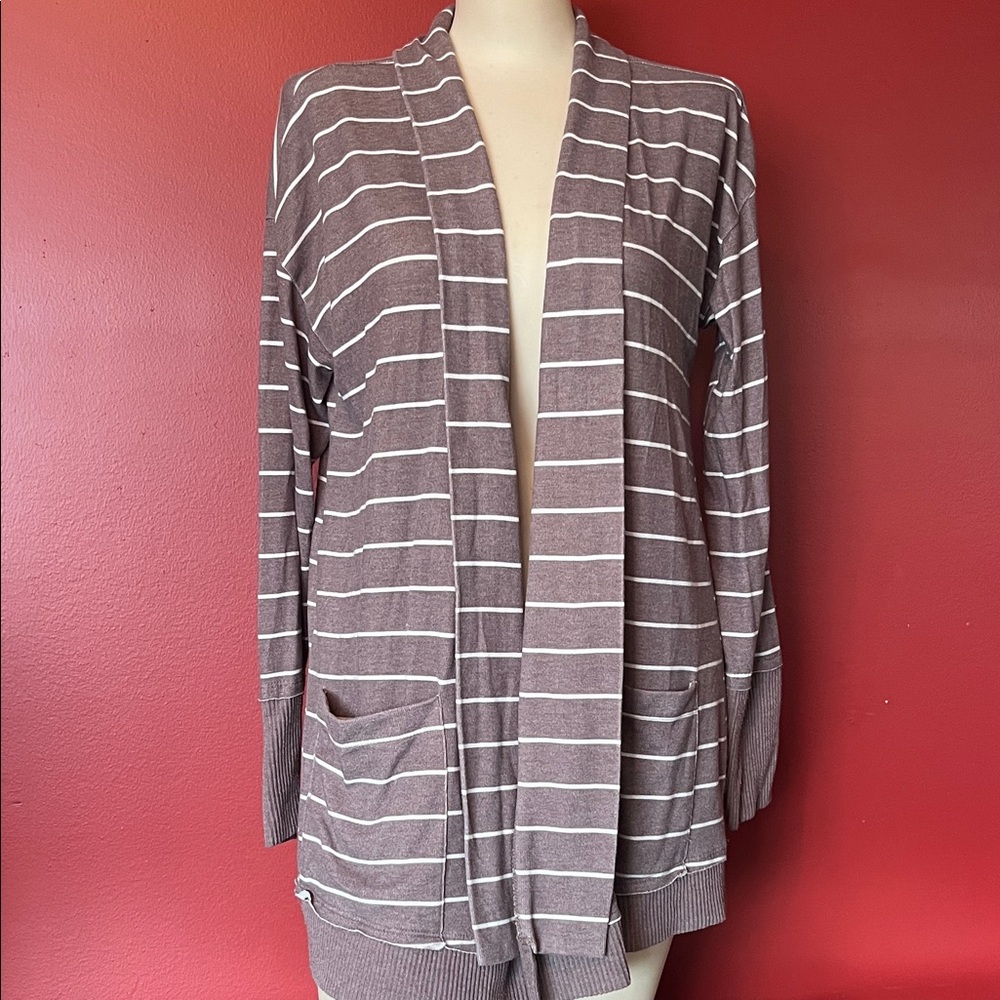 Like new Maurices light purple and White Striped Cardigan